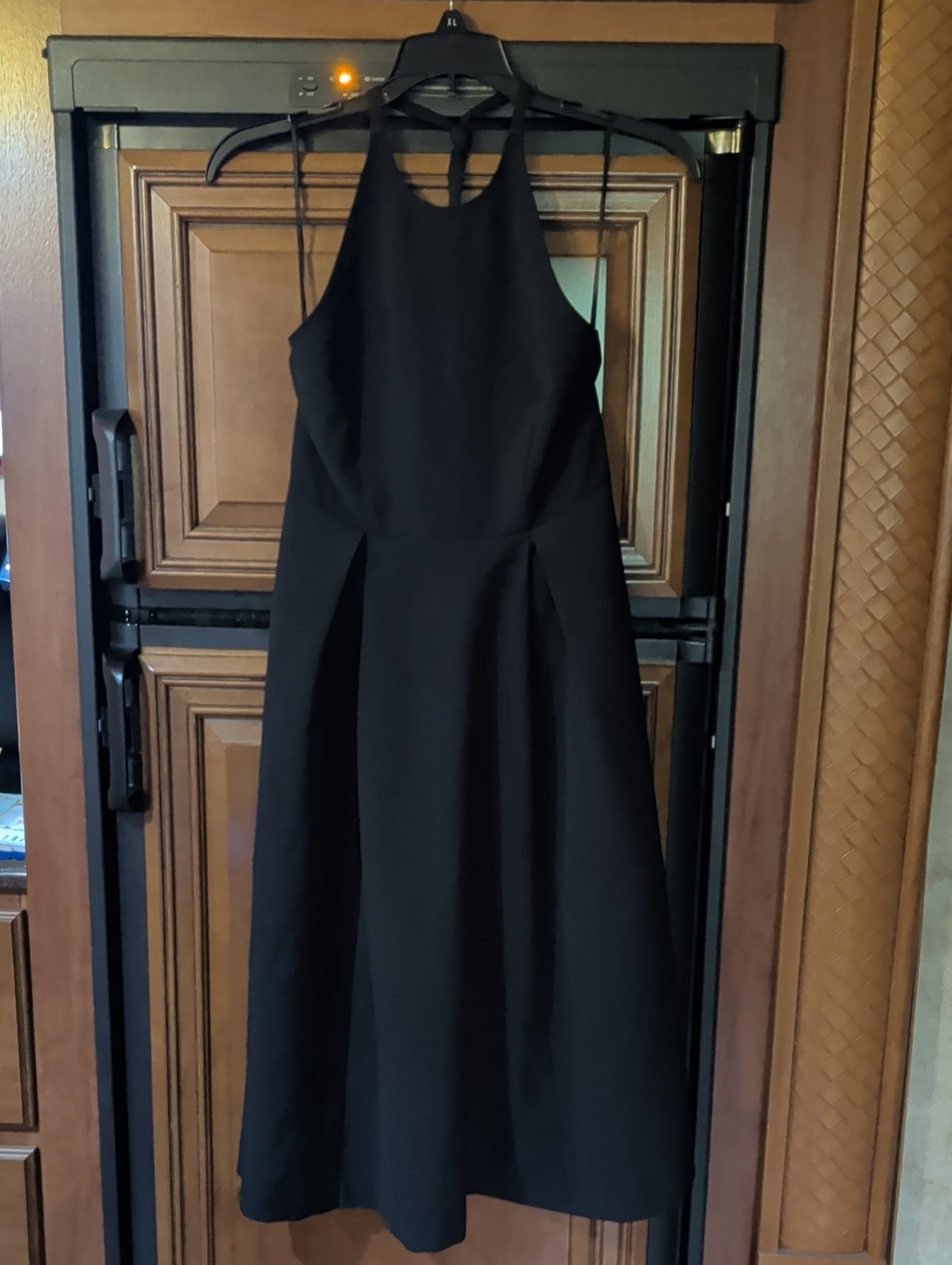Classic Black Halter Midi Dress - Elegant Everyday Style